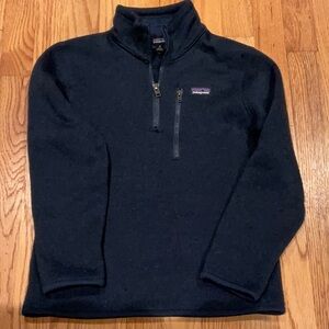 Patagonia Navy Zip Up Sweater with Stand-Up Collar